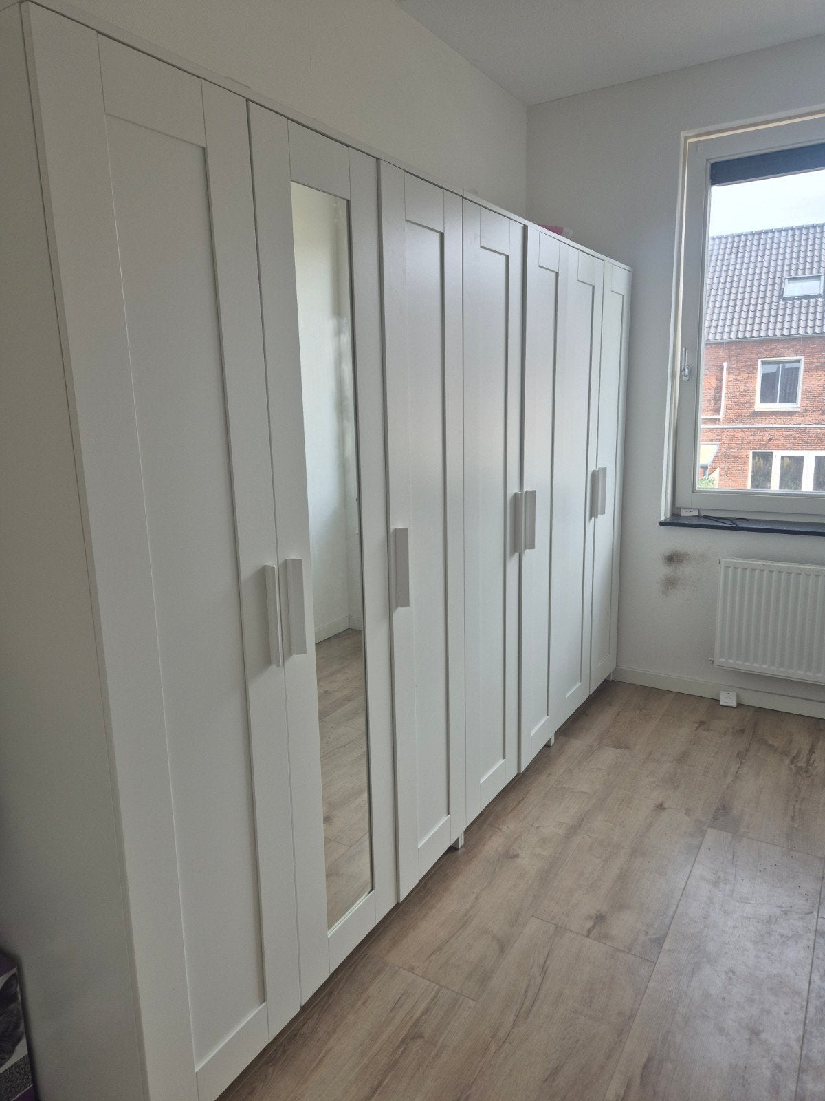 Set van 3 witte Pax-kasten met spiegeldeur, Huis en Inrichting, Kasten | Kledingkasten, Met deur(en), Gebruikt, Modern, Functioneel