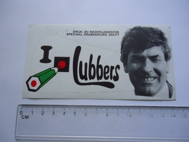 sticker oud LUBBERS cda politiek den haag vintage retro, Verzenden, Zo goed als nieuw, Bedrijf of Vereniging