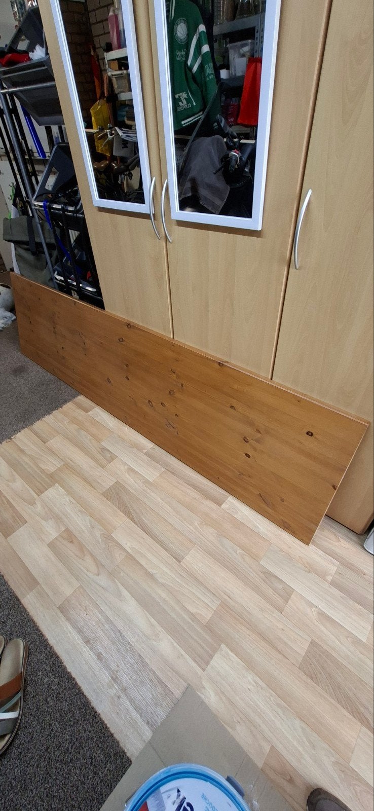 Houten werkblad 235x60x2,8 cm voor buitenkeuken/werkbank, Ophalen, 25 tot 50 mm, Plank, Minder dan 200 cm