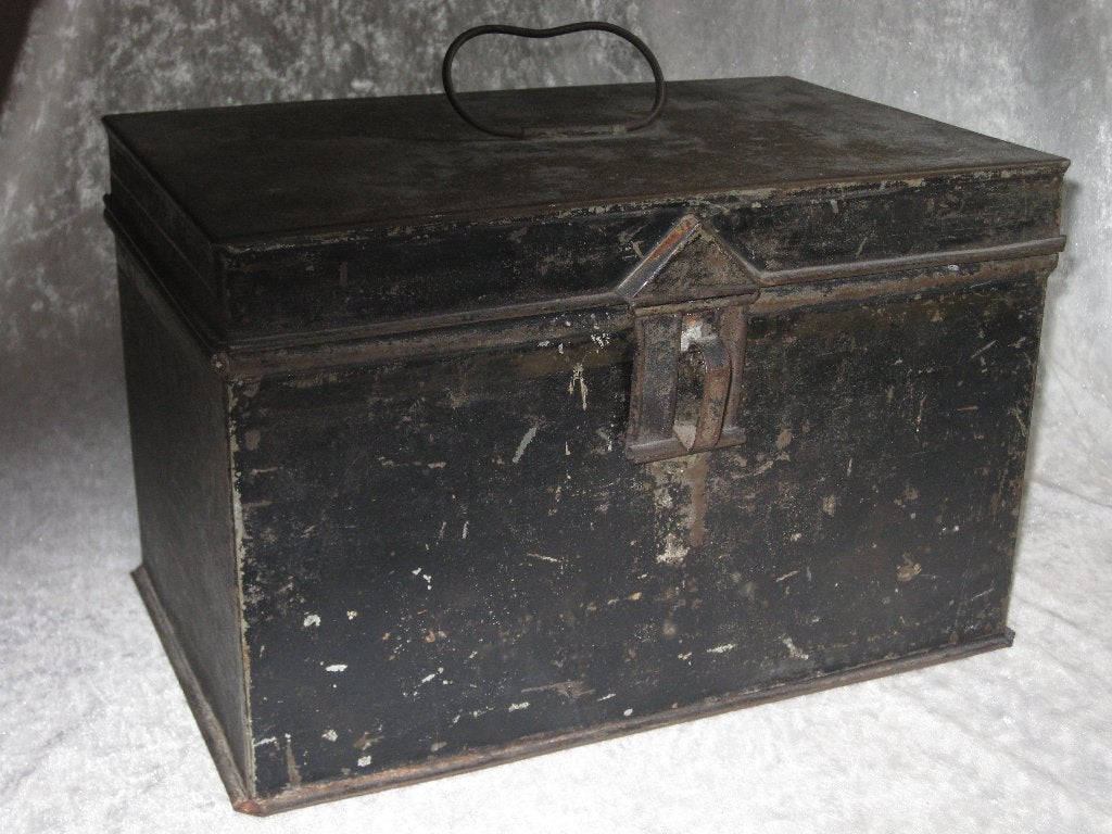 Victorian Blikken Bank Cash Documenten, Ophalen, Overige