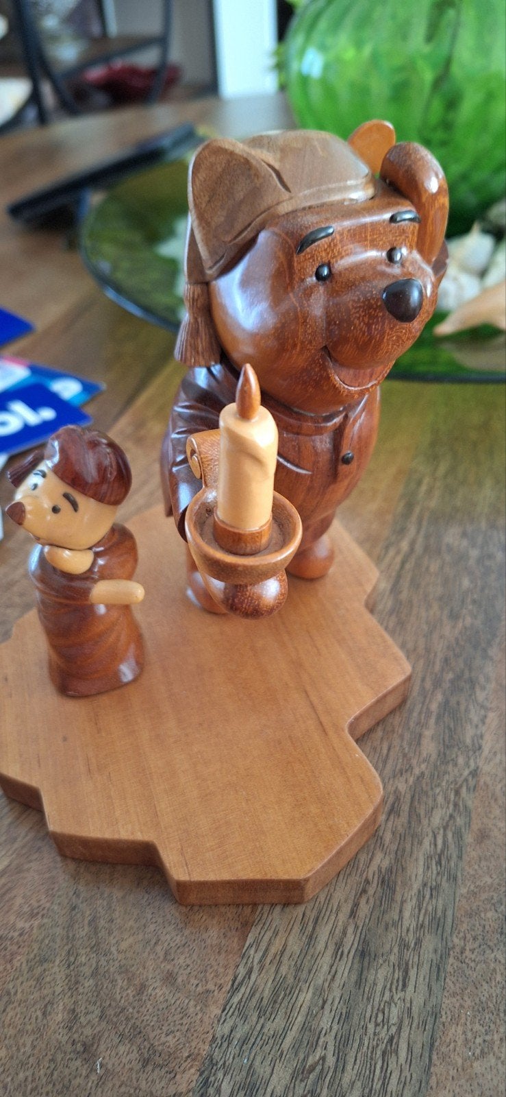 winnie de pooh en knorretje van hout, Ophalen of Verzenden, Winnie de Poeh of vrienden, Beeldje of Figuurtje