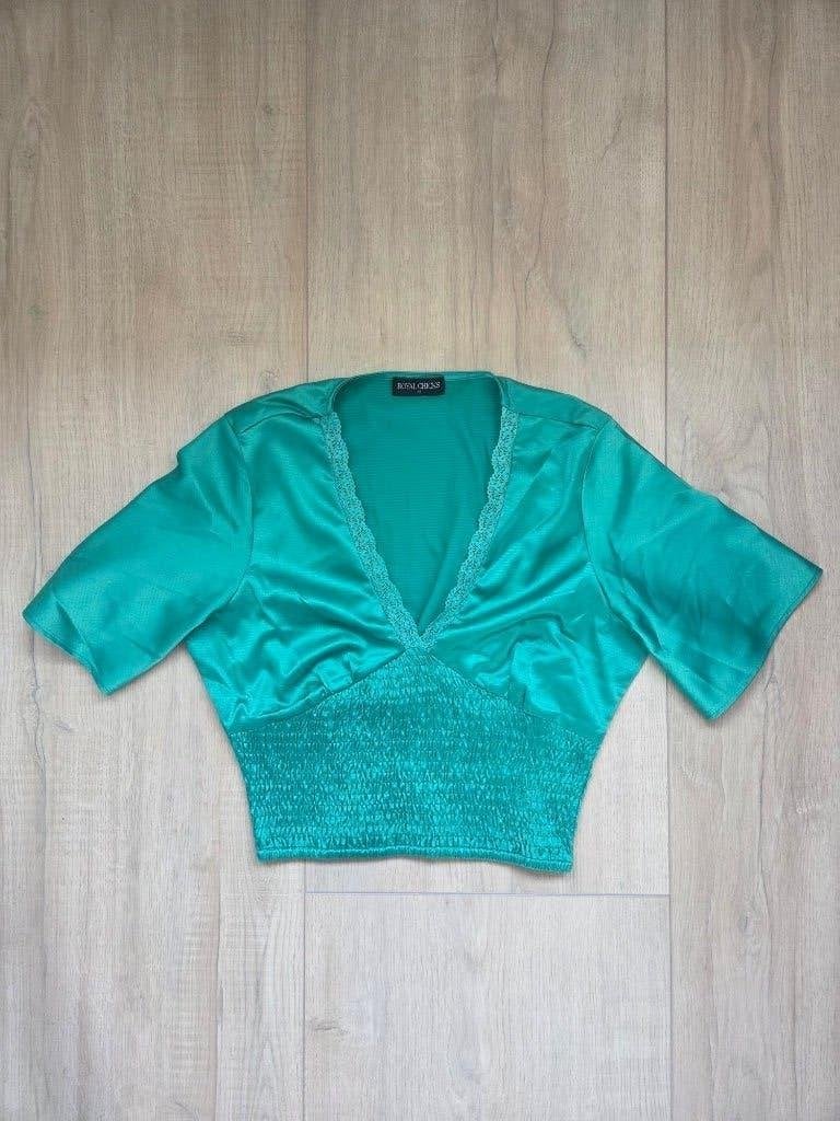 Groen kort shirt maat XS, Ophalen of Verzenden, Zo goed als nieuw, Korte mouw, Maat 34 (XS) of kleiner