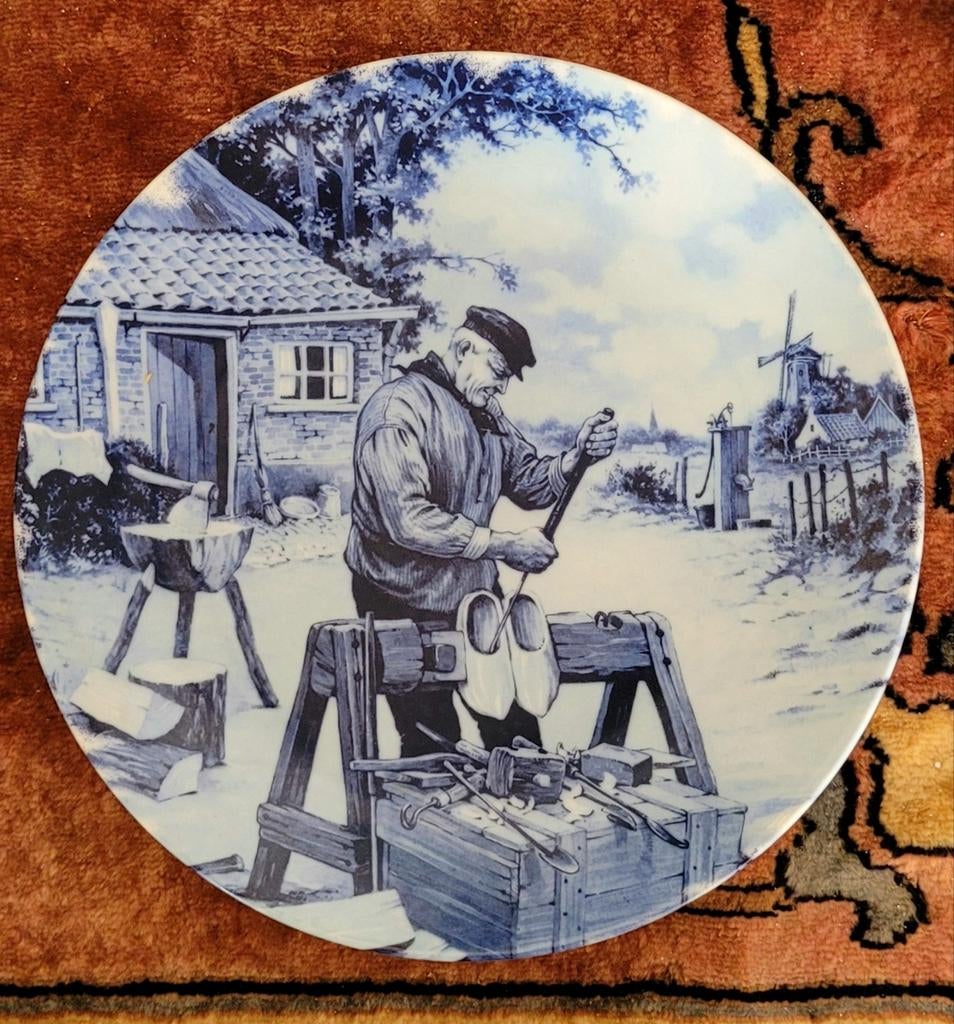 Delfts blauw bord handgeschilderd, Ophalen