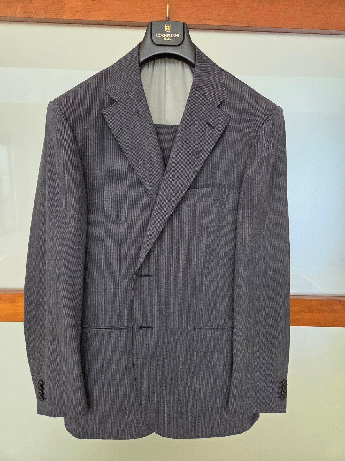 Luxe Corneliani kostuum maat 54 - Grijs, zo goed als nieuw, Ophalen of Verzenden