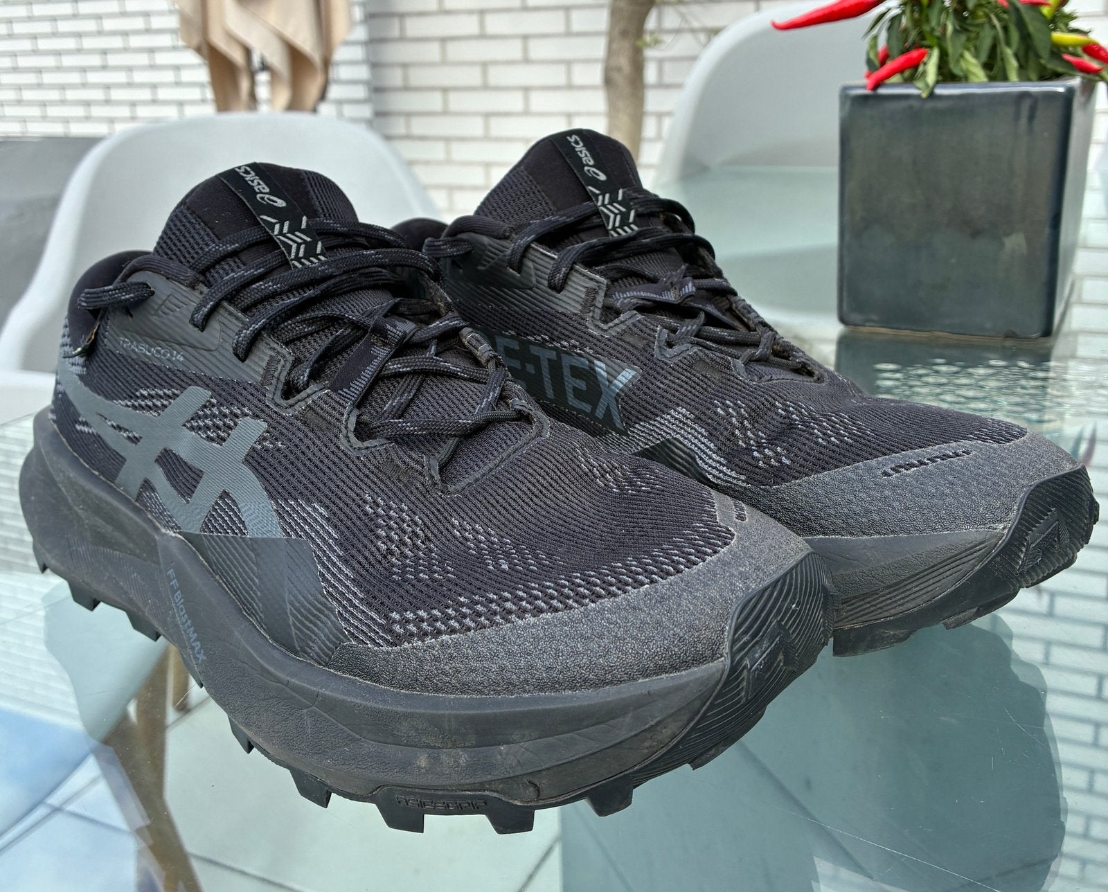 Asics Trabuco 14 GTX, Ophalen of Verzenden, Zo goed als nieuw, Zwart, Sportschoenen
