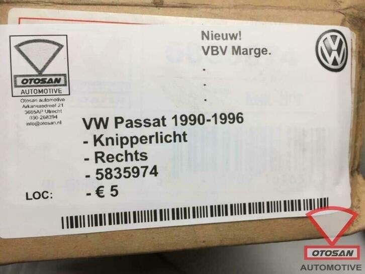 vw passat 1993 knipperlicht nieuw! rechts voor 5835974, Volkswagen, Volkswagen AG, Nieuw, Berliner Ring 2
38440  Wolfsburg, DE