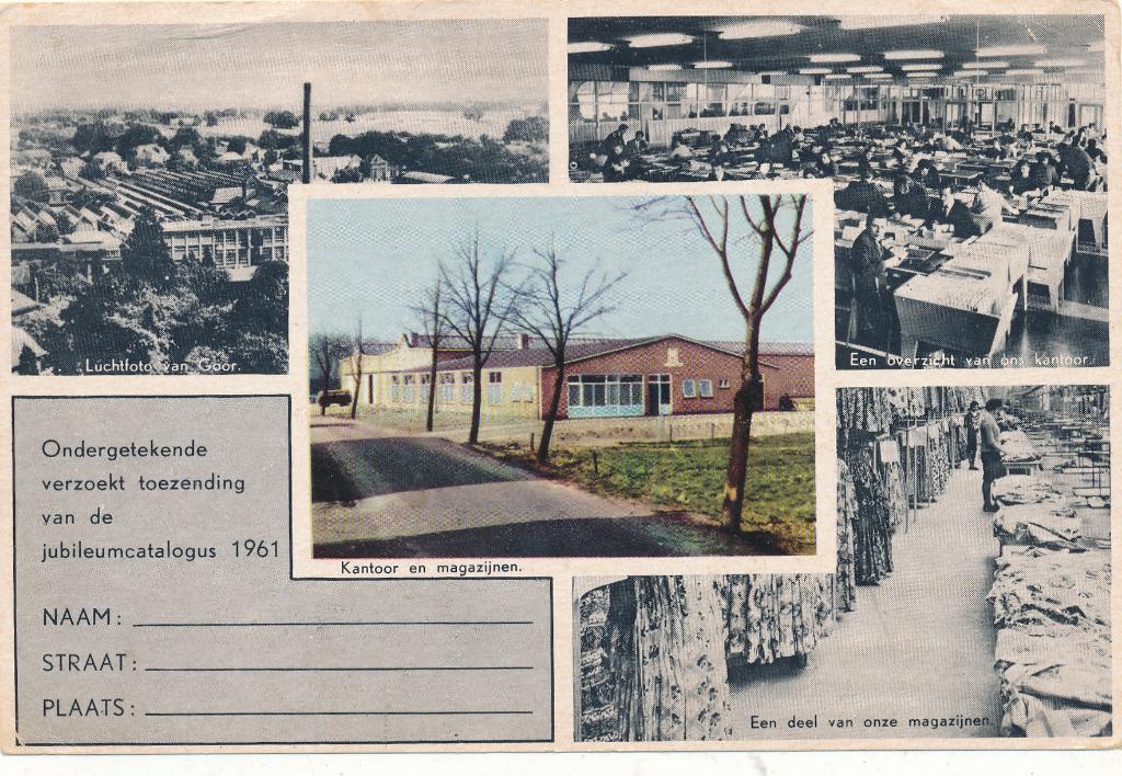 9529 Goor aanvraag kaart voor jubileum uitgave 1961 De Post, Ophalen of Verzenden, 1940 tot 1960, Noord-Brabant
