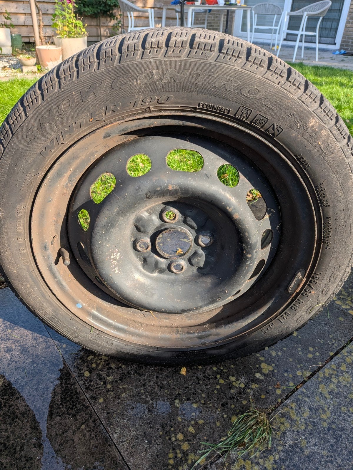 4x Snowcontrol Winter 190 banden op stalen velgen 15 inch, Auto-onderdelen, Gebruikt, 15 inch, Banden en Velgen, Personenwagen