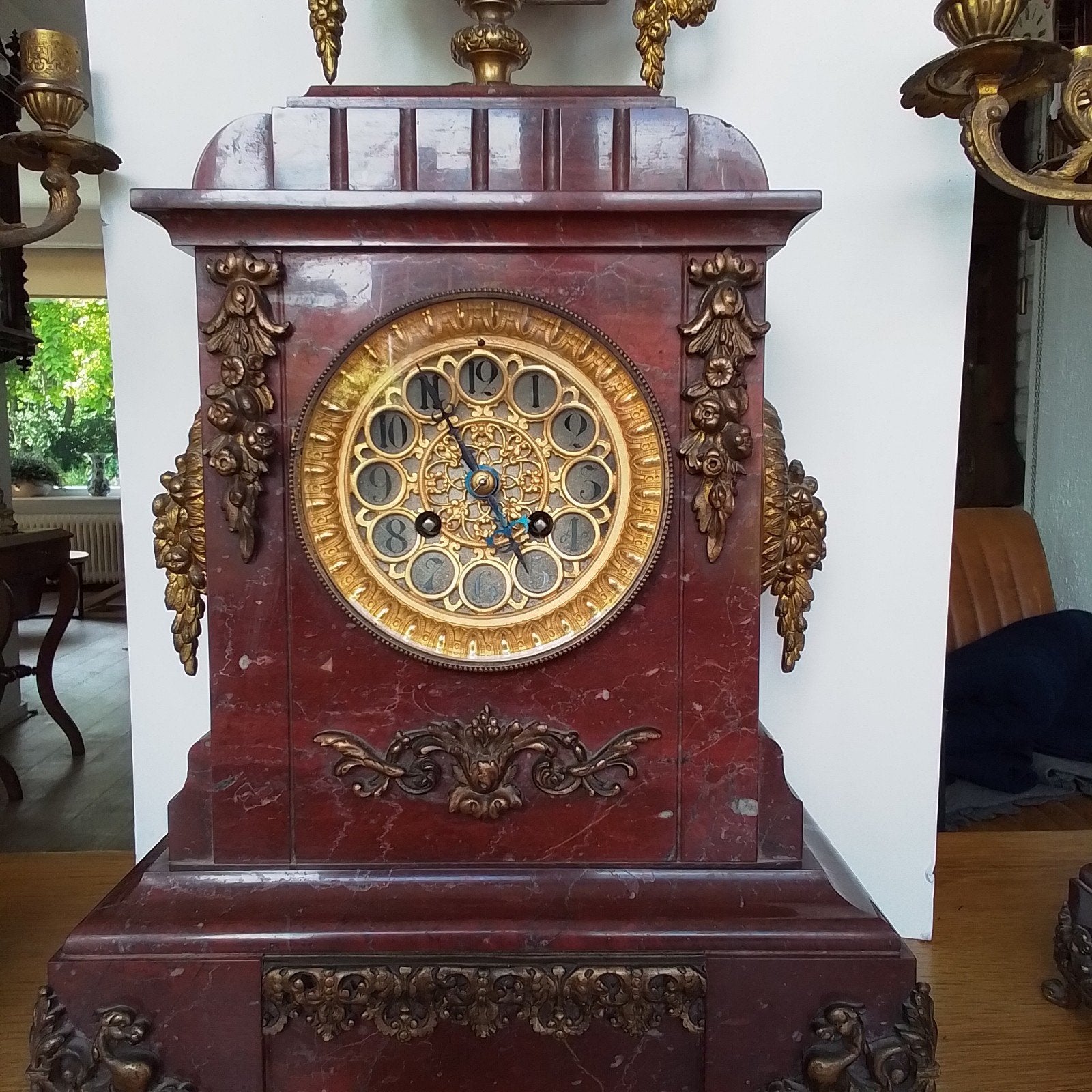franseklok 65 cm. hoogte kandelaars 400 euro, Ophalen of Verzenden