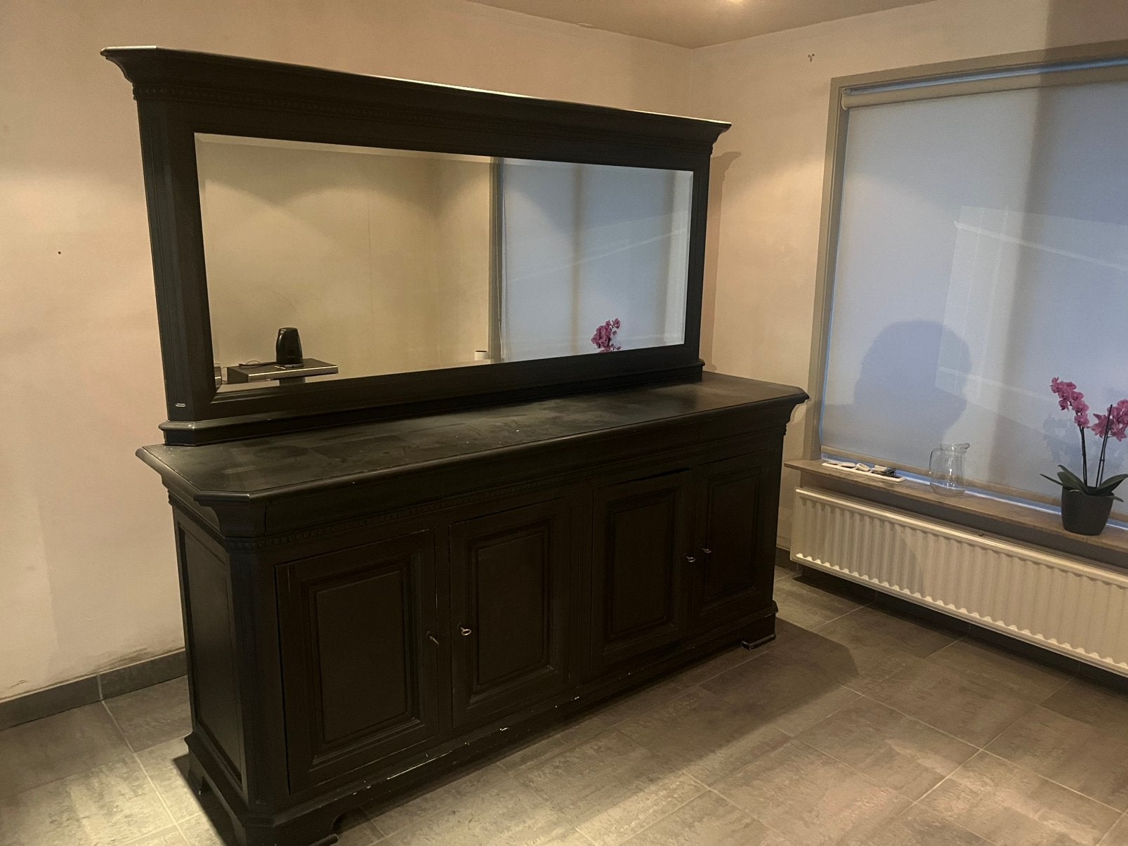 Dressoir kast met spiegel, Ophalen, Zo goed als nieuw, 200 cm of meer, 125 cm of meer