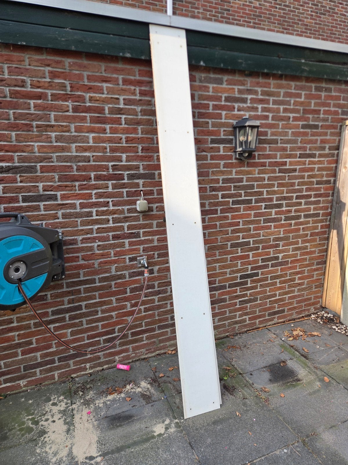 Gebruikt Trespa 16,3 meter lengte, Ophalen, Gebruikt, Overige houtsoorten, 50 mm of meer