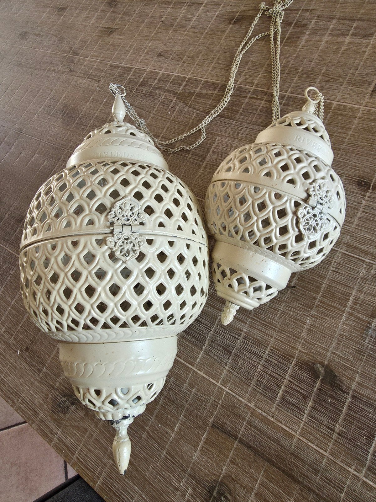 Set van 2 Riverdale hangende ornamenten, Huis en Inrichting, Woonaccessoires | Overige, Gebruikt, Beige, Ophalen of Verzenden