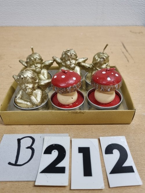 B212 kaarsen engeltjes en paddenstoelen, Ophalen of Verzenden, 'T Olde Gre-j, Info@toldegrej.nl, Endepoelstraat 20f Didam