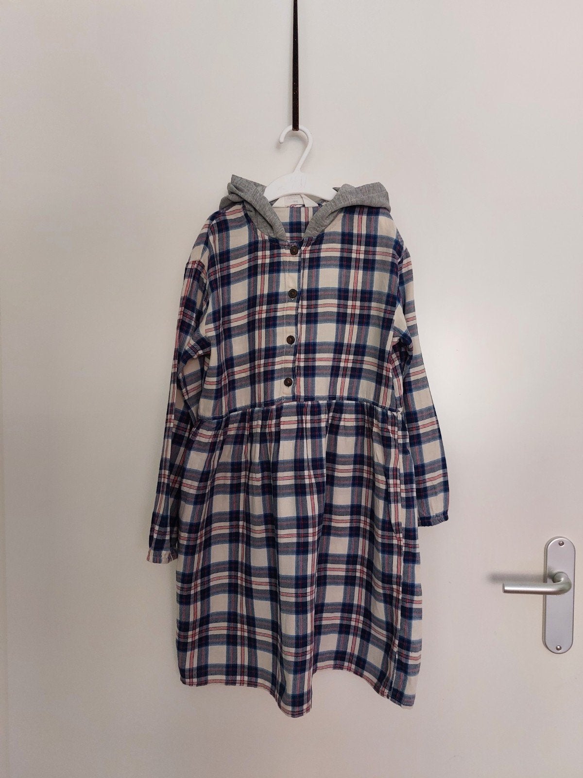 H&M jurk met capuchon maat 128 z.g.a.n., Kinderen en Baby's, Kinderkleding | Maat 128, Meisje, H&M, Ophalen of Verzenden, Zo goed als nieuw