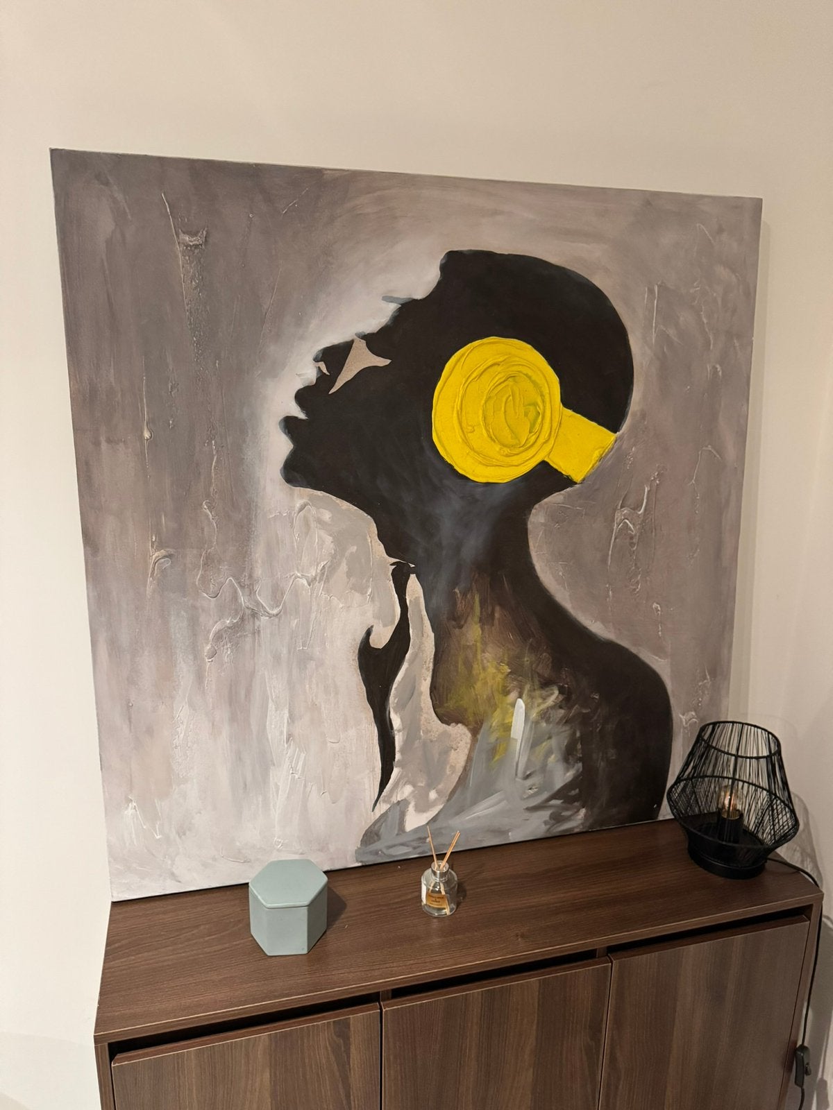 Mooi abstract canvas schilderij, Antiek en Kunst, Ophalen