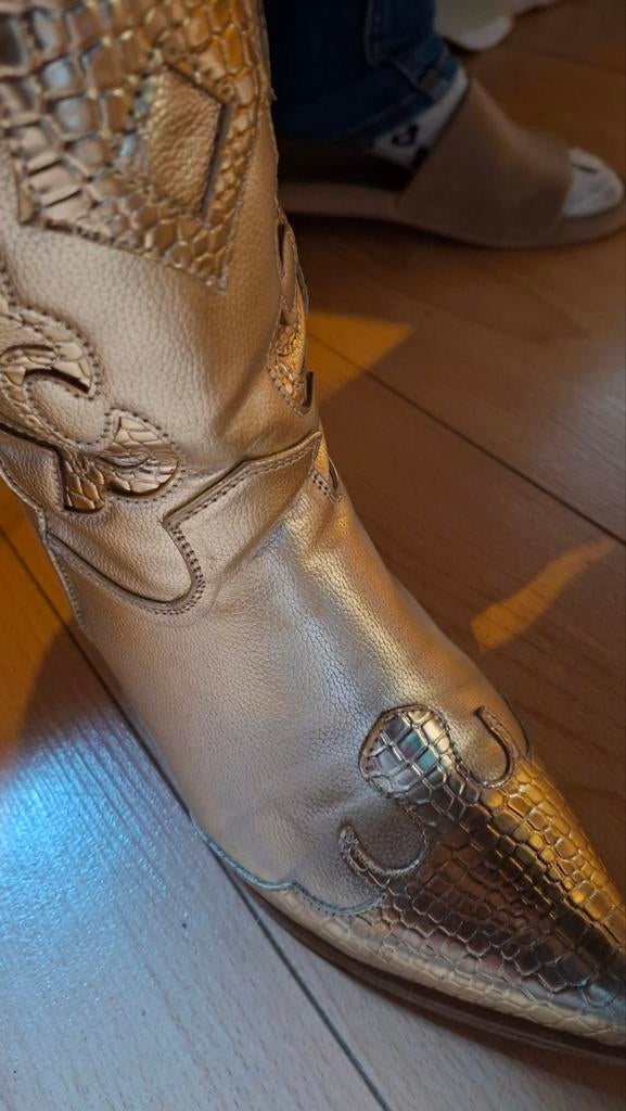 Leuke gouden laarsjes van Ziengs, zo goed als nieuw, Kleding | Dames, Schoenen, Overige kleuren, Lage of Enkellaarzen, Ophalen of Verzenden