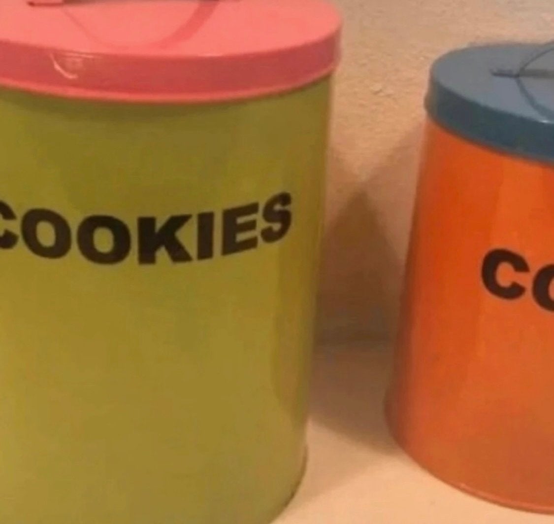 2 Kleurrijke Blikken voor Koekjes en Meer, Verzamelen, Ophalen of Verzenden, Gebruikt, Koek(jes), Overige merken