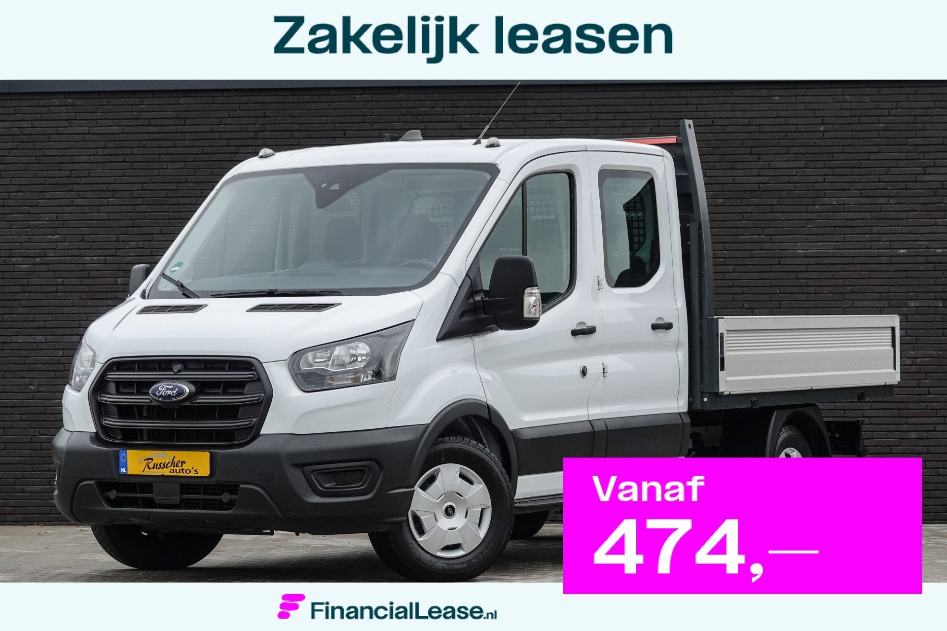 Ford Transit Open Laadbak | L2 | Dubbele Cabine | 2.0Tdci 13, Voorwielaandrijving, Stof, Zwart, 4 cilinders