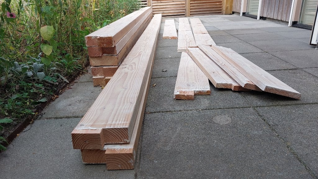Balken en planken, Ophalen, Gebruikt, Overige typen, Overige houtsoorten