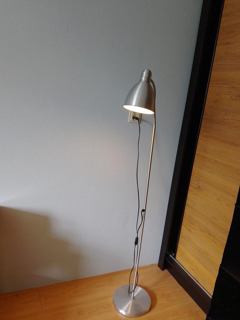 Ikea Lersta staande/leeslamp aluminium, Huis en Inrichting, Lampen | Vloerlampen, Ophalen, Gebruikt, Metaal, 100 tot 150 cm