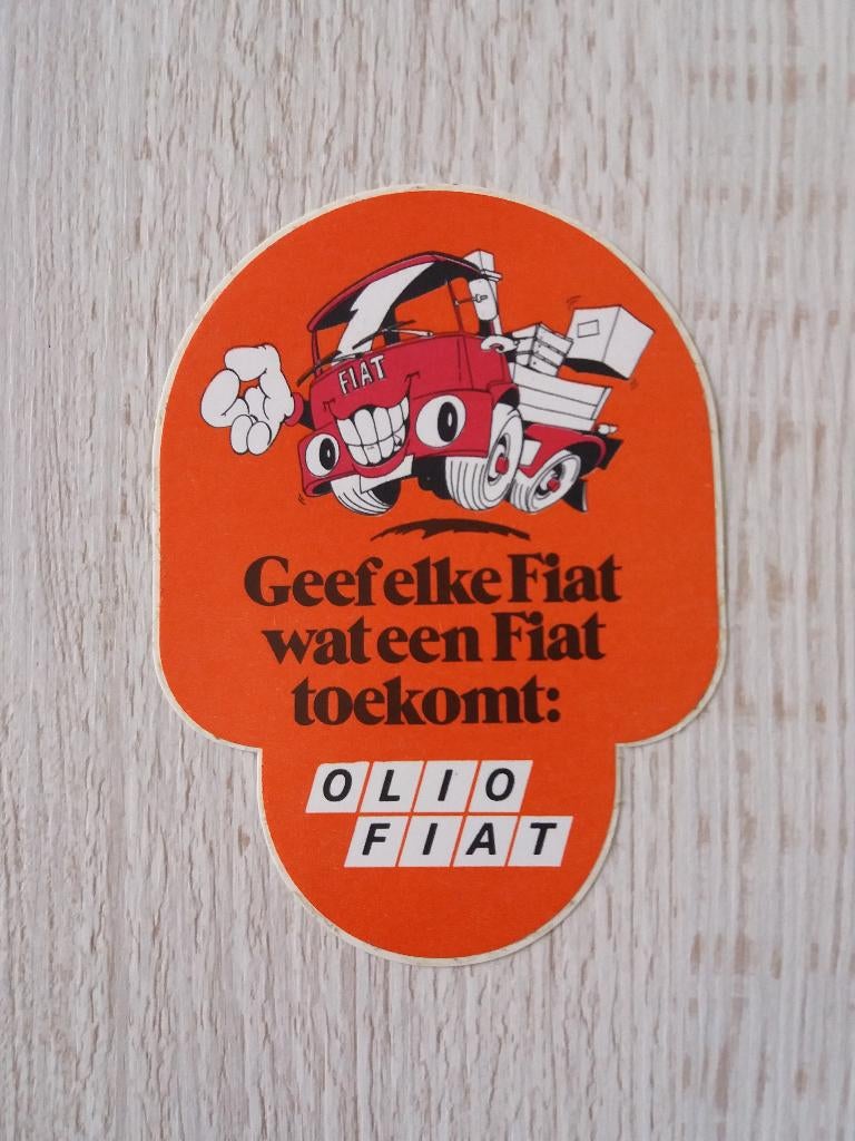 sticker Geef elke Fiat wat een Fiat toekomt : OLIO FIAT, Ophalen of Verzenden, Zo goed als nieuw, Auto of Motor