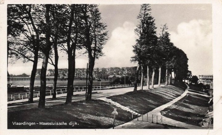 Vlaardingen Maassluissche dijk 1940, Verzenden, 1920 tot 1940, Gelopen, Zuid-Holland