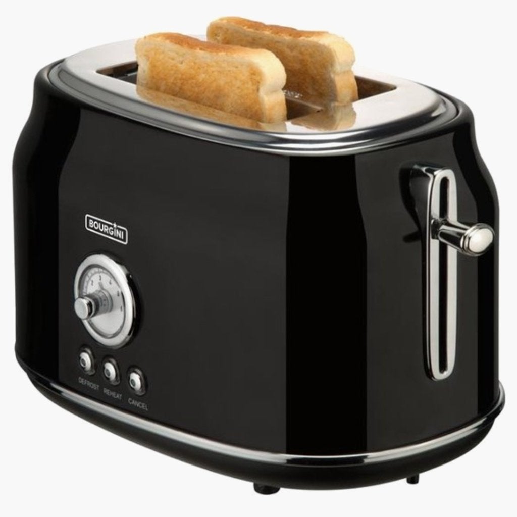 Retro Toaster Black - Bourgini, Ophalen, Nieuw, Uitneembare kruimellade
