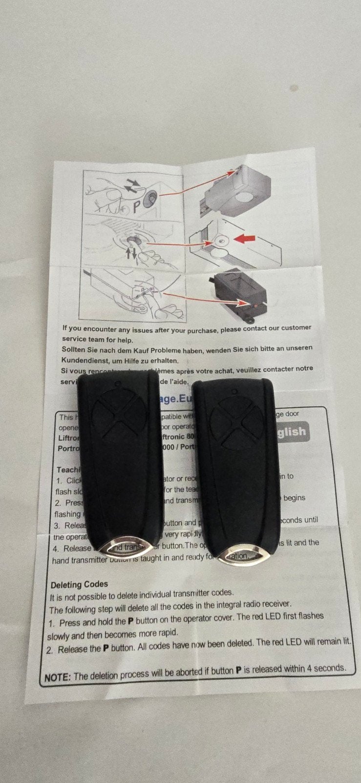 2x EcoStar Garagedeuropener Afstandsbediening, Verzenden, Nieuw