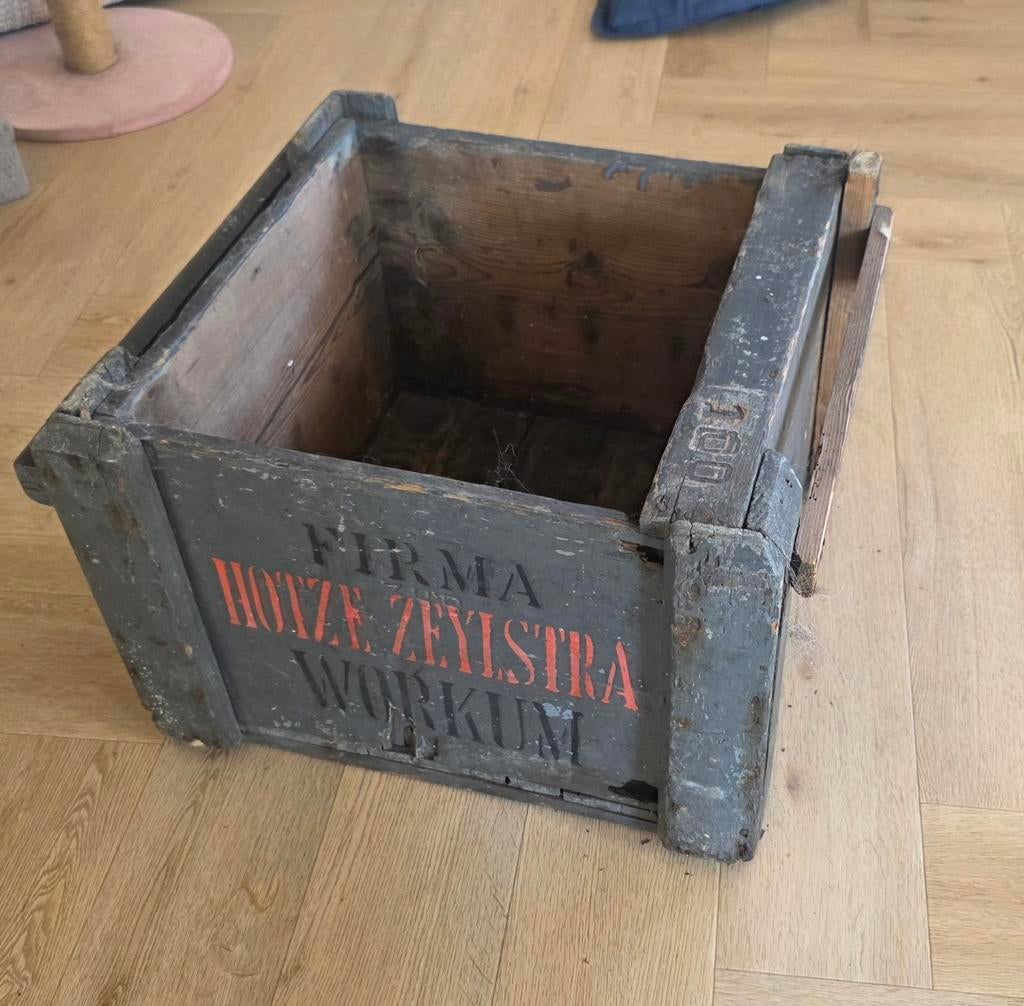 Antieke Houten Flessenkist - Firma Hoize Zeinstra Workum, Ophalen