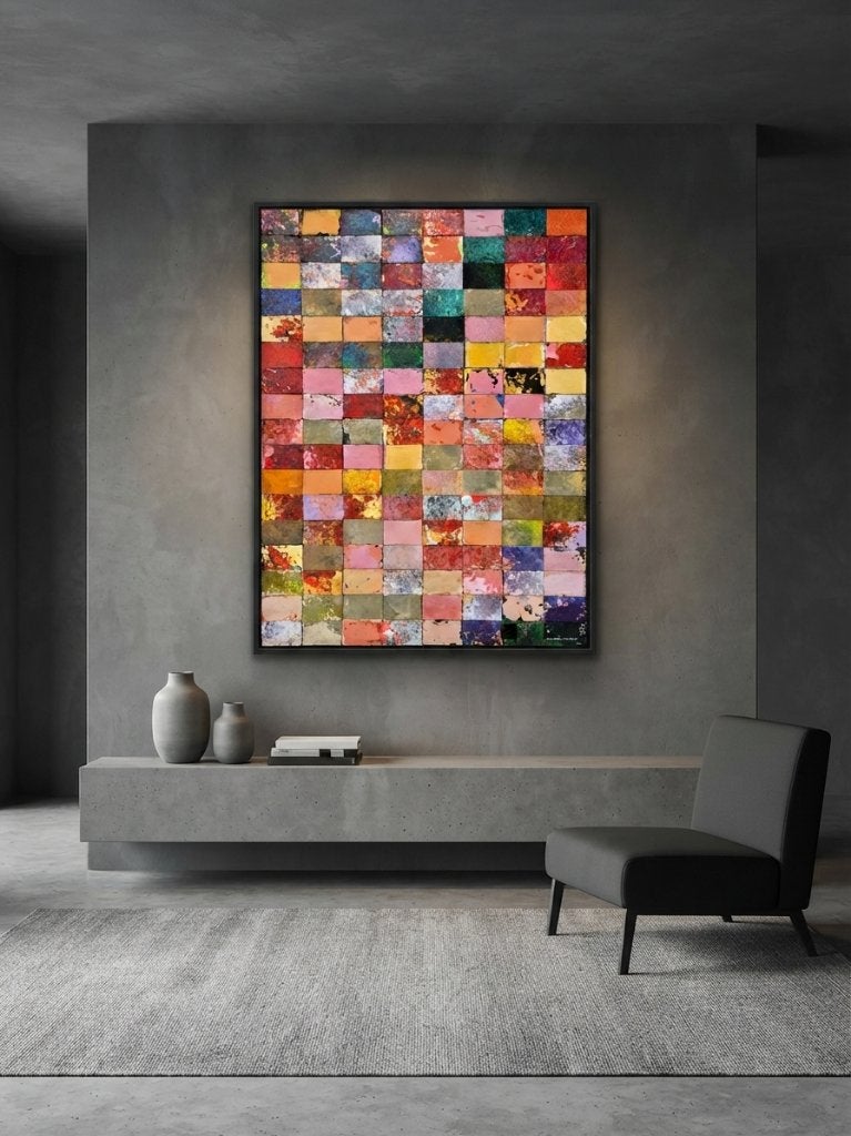 Modern kunstwerk interieur woonkamer abstract, Ophalen