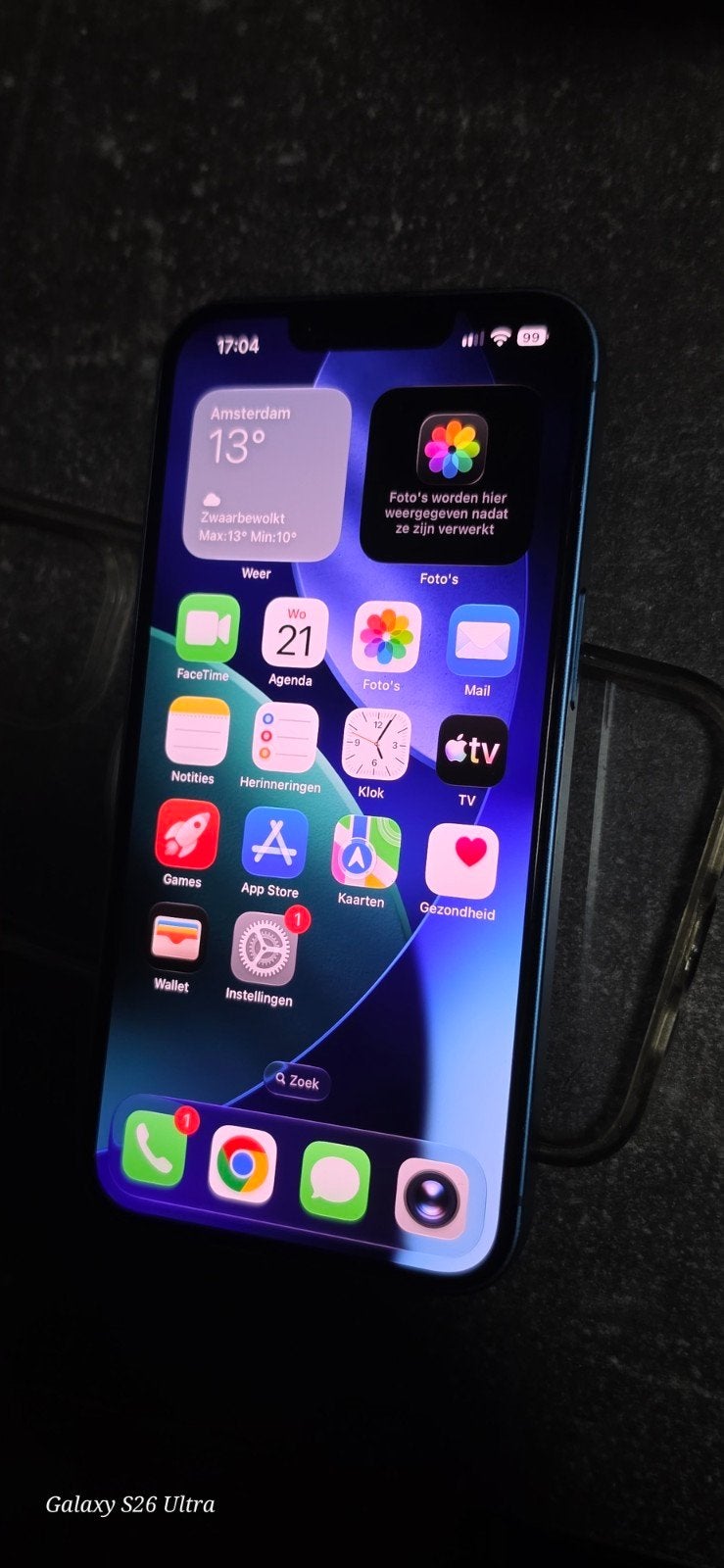 iPhone 13 blauw 256GB - Nieuwe batterij, zo goed als nieuw, 256 GB, Blauw, IPhone 13, Ophalen of Verzenden