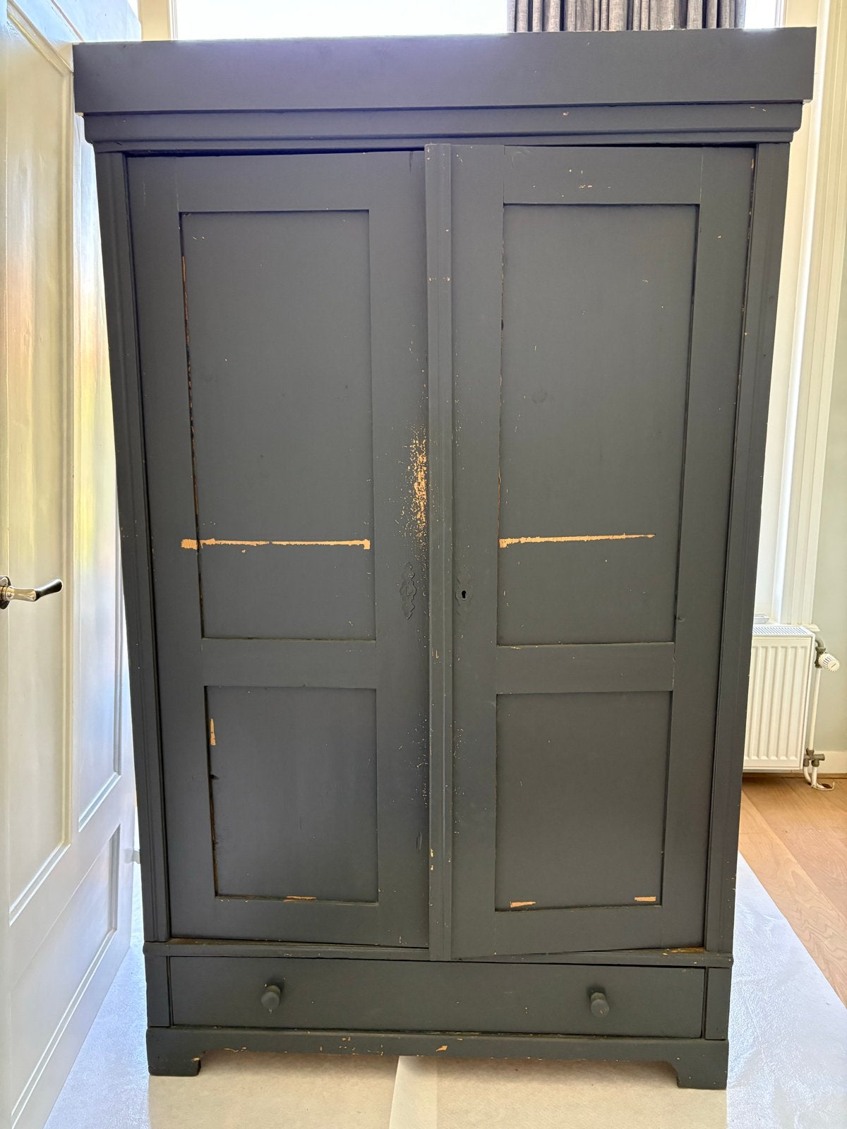 Brocante kast - Donkergrijs, Ophalen