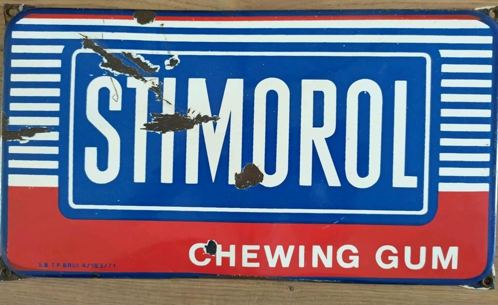 Authentiek Stimorol chewing gum Kauwgom Reclamebord 1971, Ophalen of Verzenden