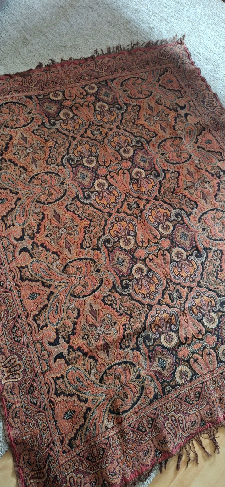 Mooi oud wandkleed/tafelkleed met paisley patroon, Ophalen of Verzenden