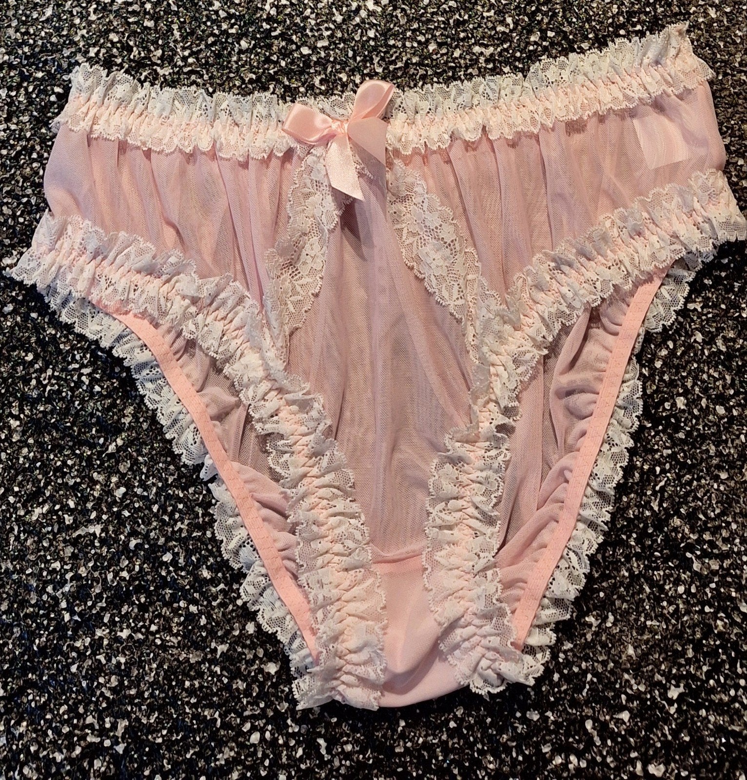 Sexy transparante wit-lichtroze slip maat XL (44-46), Verzenden, Wit, Slip