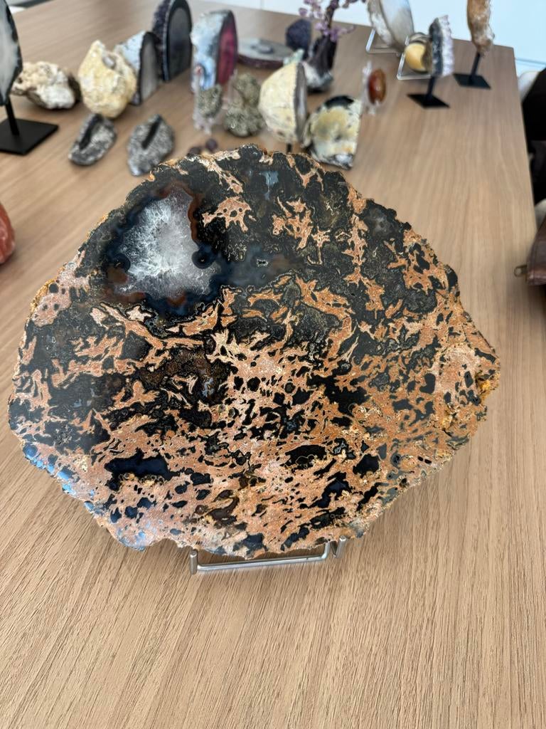 Unieke XXL Agaatschijf Ginant - Decoratief Mineraal, Ophalen of Verzenden, Mineraal