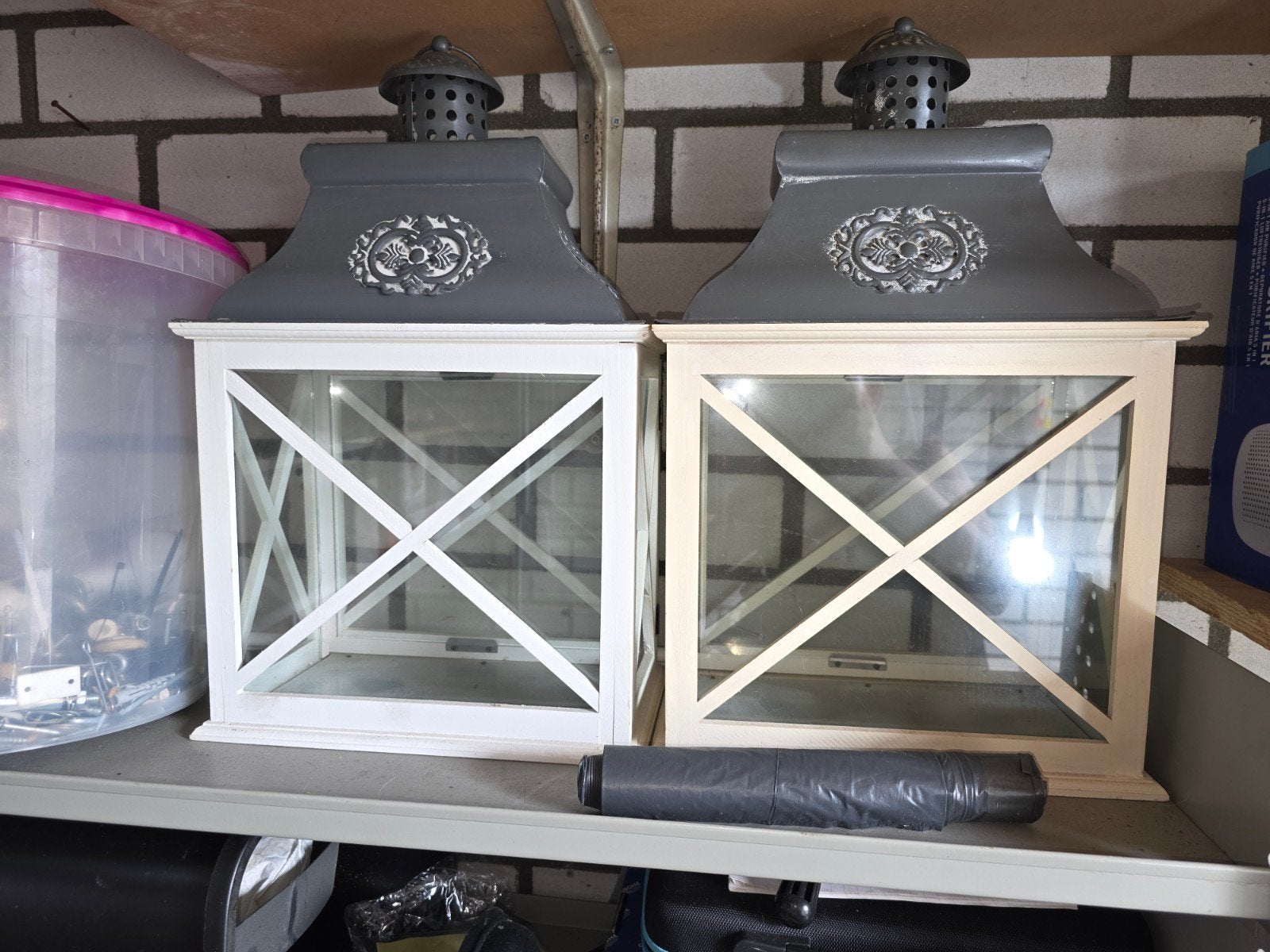 kaars huisjes, Ophalen of Verzenden, Zo goed als nieuw, Hout, Staande lamp