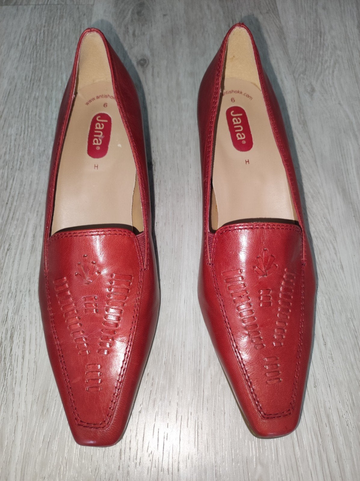 Jana leren rode dames schoenen maat 39 H, Verzenden, Rood