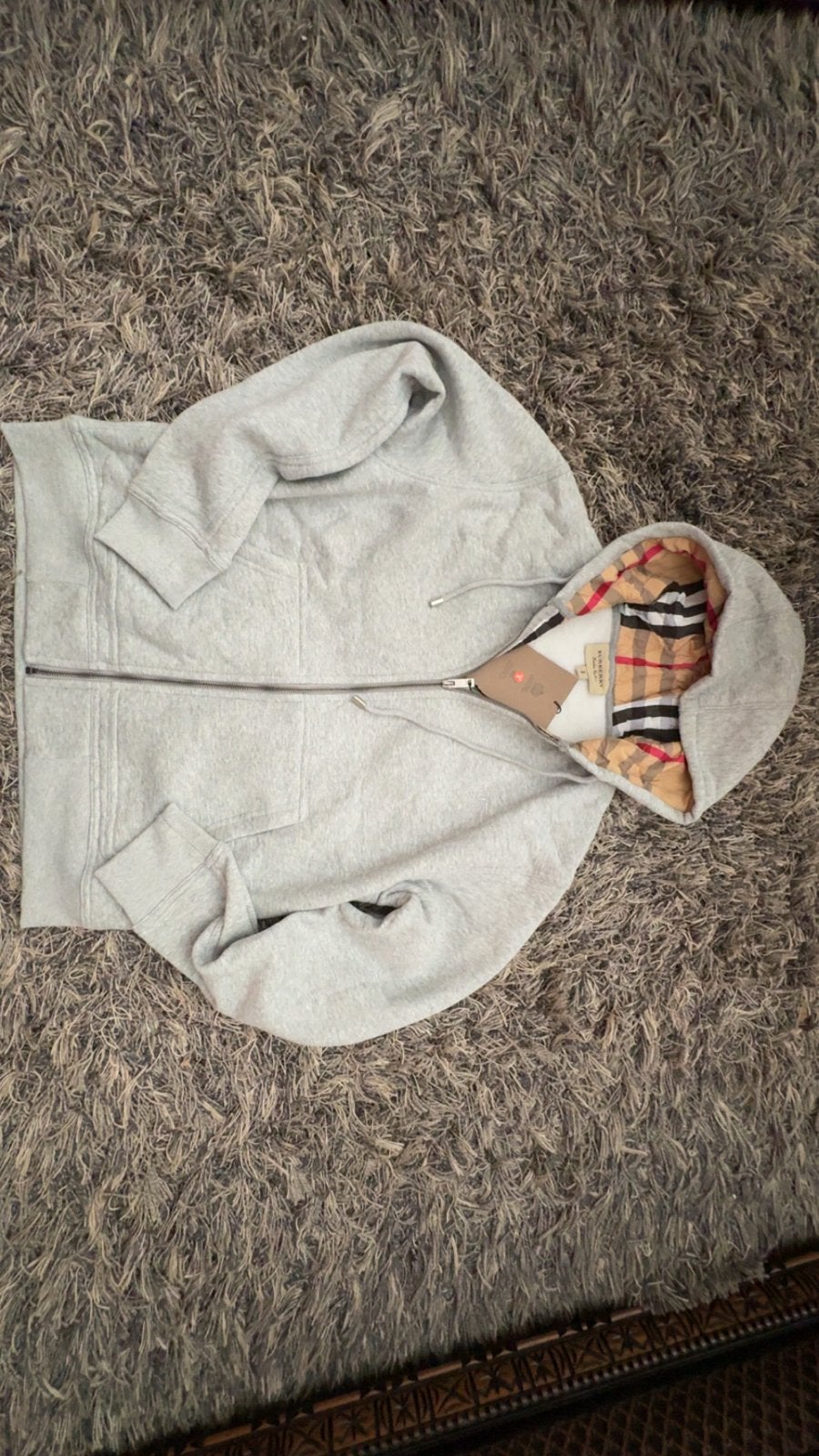 Burberry hoodie met ruitpatroon voering Maat M, Kleding | Heren, Overige Herenkleding, Ophalen, Nieuw