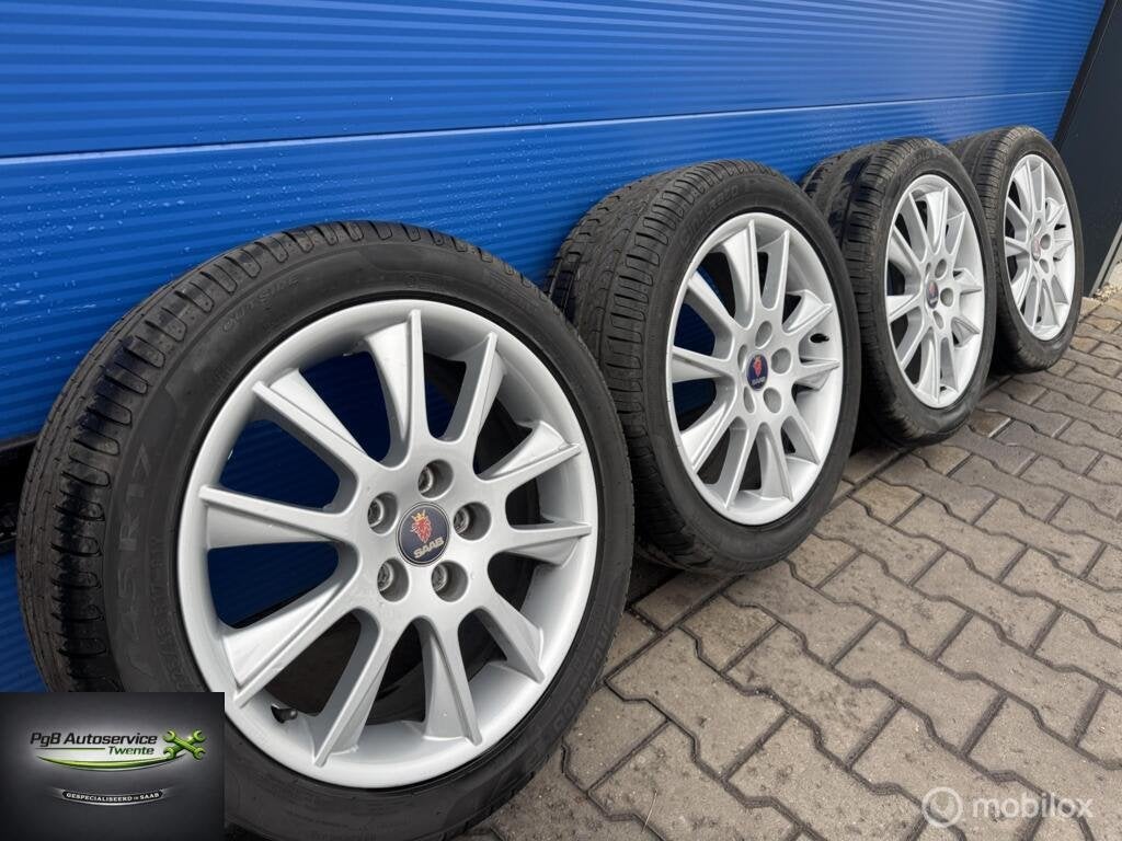 Saab Alu 39 nieuw gecoat met nieuwe Pirelli banden, Auto-onderdelen, Gebruikt, Banden en Velgen, 17 inch, Ophalen of Verzenden