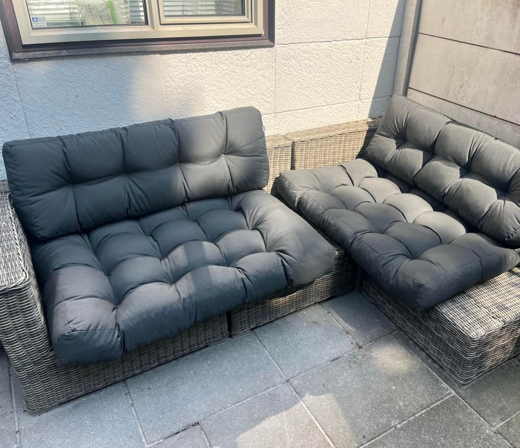 4x Extra Dikke Loungekussens antraciet - Zo goed als nieuw, Ophalen, Zo goed als nieuw