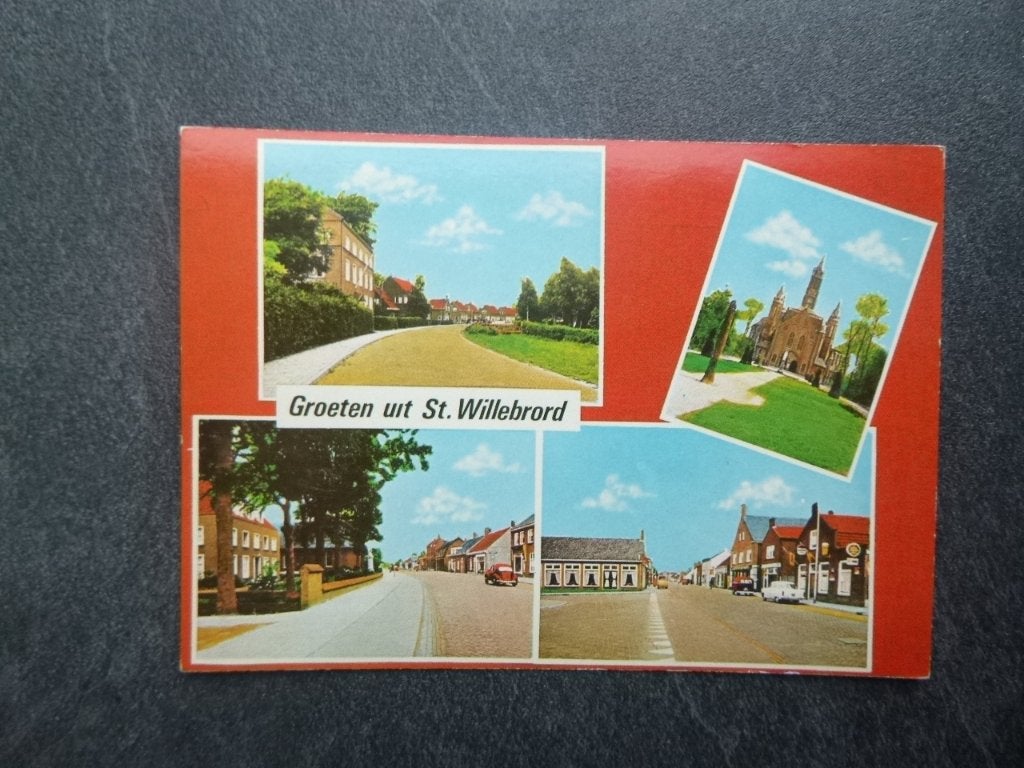 St. Willebrord, kerk/auto 1974, Verzenden, 1960 tot 1980, Ongelopen, Noord-Brabant