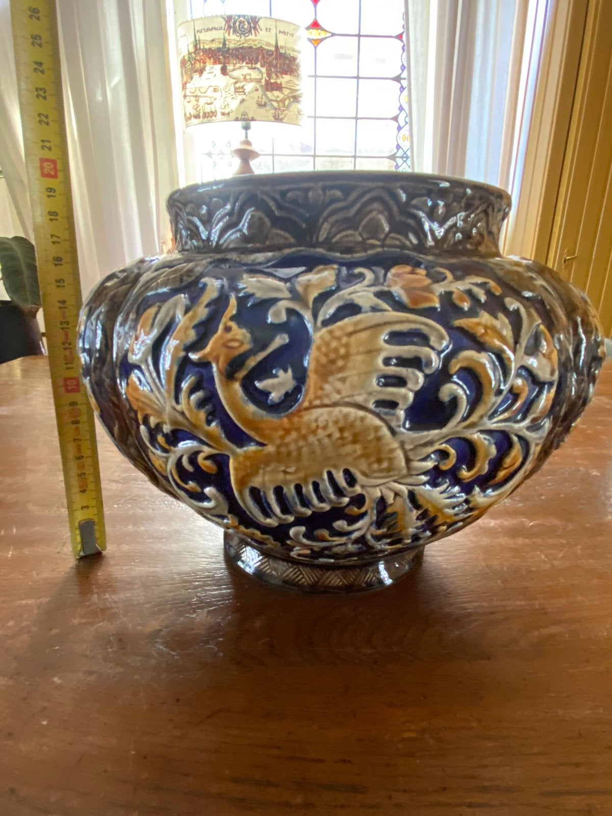 Antieke majolica / faience bloempot HB & Cie Choisy le Roi, Antiek en Kunst, Ophalen of Verzenden