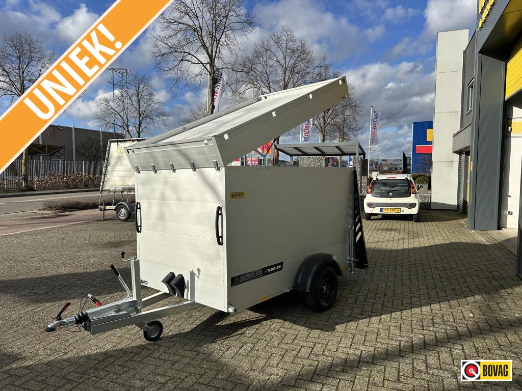 LOW RIDER ALU GESLOTEN AANHANGWAGEN SUPER LAAG+DEKSEL/KLEP, Nieuw