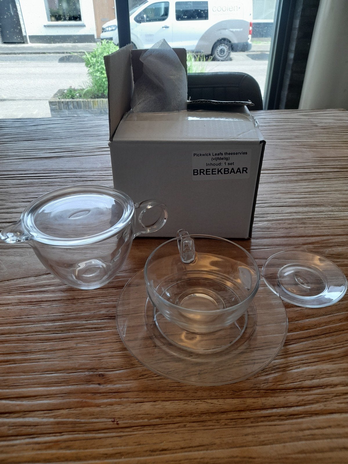 Pickwick Leafs theeservies (vijfdelig) - Nieuw in doos, Ophalen of Verzenden, Nieuw, Glas, Overige stijlen
