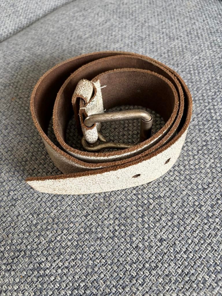 Stoere witte riem 95 cm, Kleding | Dames, Riemen en Ceinturen, 5 cm of meer, Wit, 90 tot 100 cm, Ophalen of Verzenden