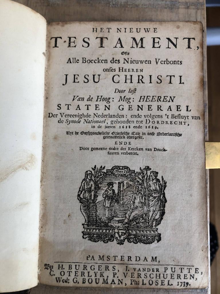 Antiquarische Bijbel uit 1739, Ophalen of Verzenden