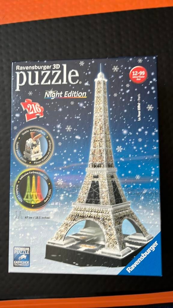 Puzzel Eiffeltoren 3d met licht, Ophalen of Verzenden, Minder dan 500 stukjes, Zo goed als nieuw, Rubik's of 3D-puzzel