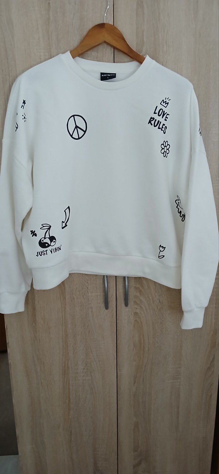 Leuke nieuwe witte amy ivy print trui mt L, Ophalen of Verzenden, Nieuw, Wit