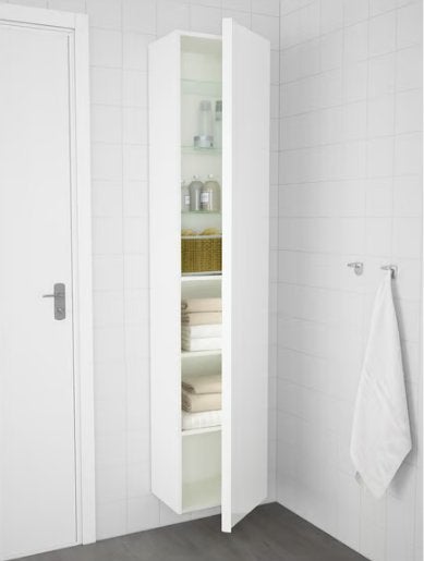 IKEA GODMORGON hoge badkamerkast mat wit – 40  32  192 cm, Ophalen, (Half)hoge kast, Minder dan 50 cm, Zo goed als nieuw